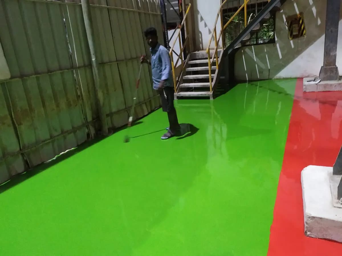 Heavy-duty epoxy flooring Heavy-duty epoxy flooring installation in industrial factory – Chem Coats