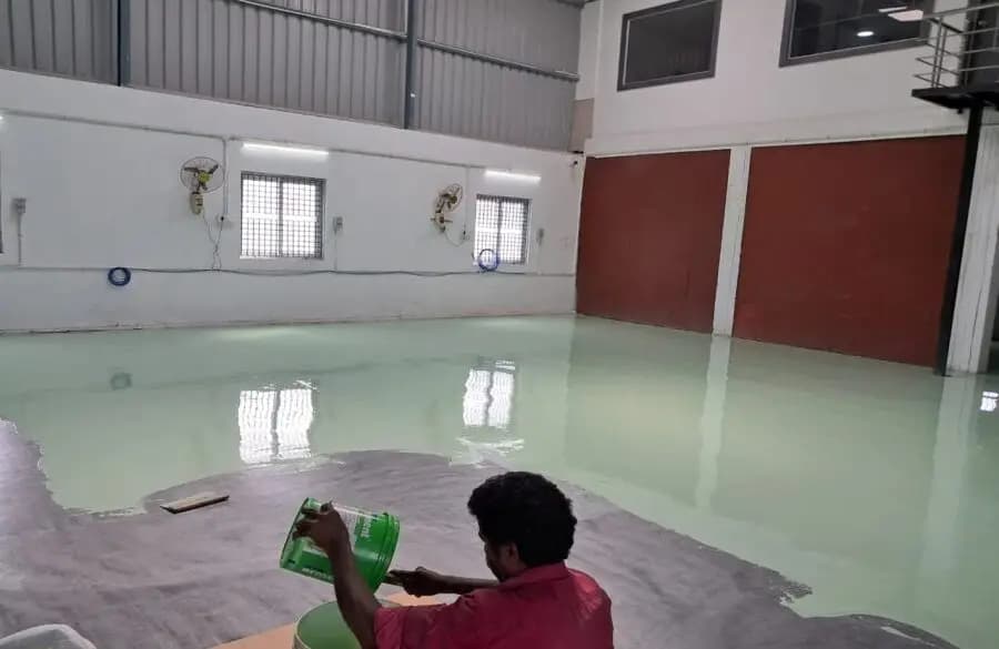 AADHI-TAPE-SOLUTIONS Industrial epoxy flooring installation for Aadhi Tape Solutions – Chem Coats